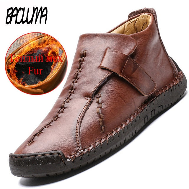 High Quality Leather Warm Ankle Boots For Men
