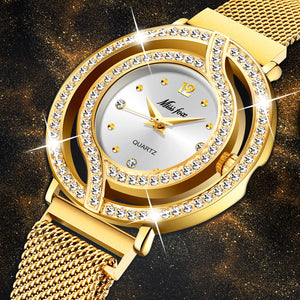 Clock Watch Hollow Bezel For Women