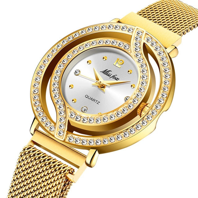 Clock Watch Hollow Bezel For Women