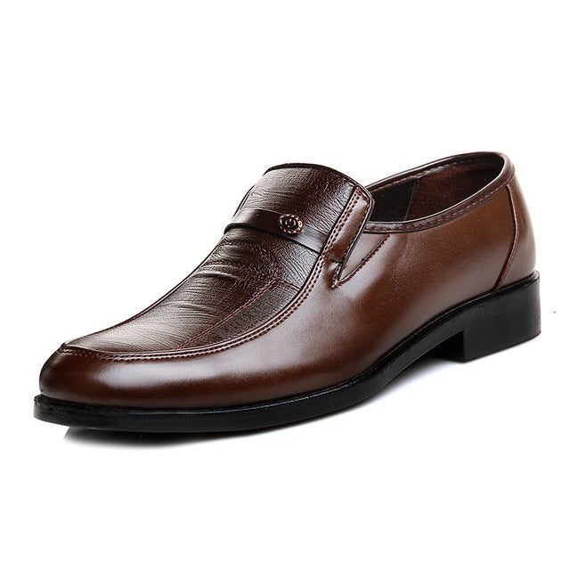 Fine Quality Men's Leather Slip On Round Toe Shoes