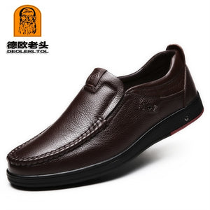 Top Quality Genuine Head Leather Soft Anti-slip Men's Shoes
