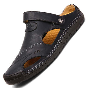 Genuine Leather Men's Sandals Summer Soft Shoes