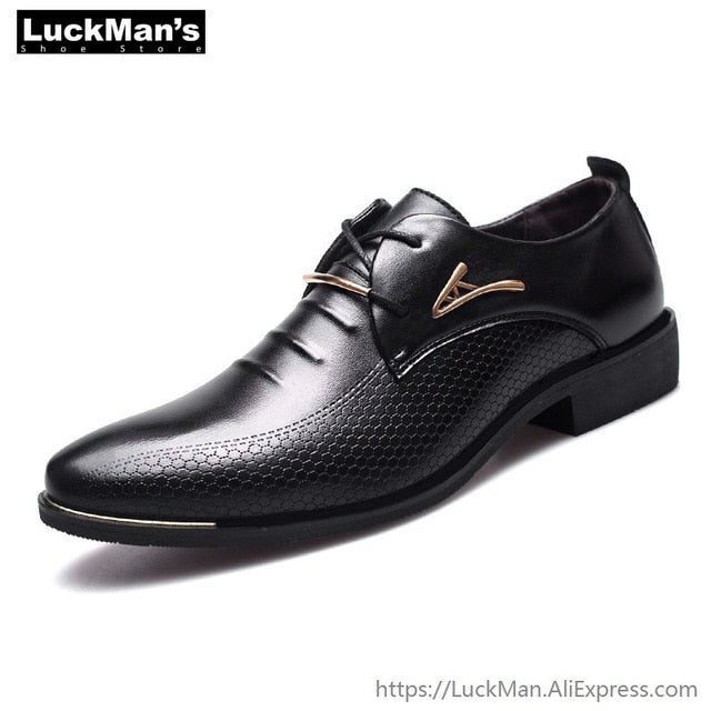 Fine Quality Pointed Toe Leather Dress Shoes For  Men