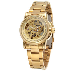 Fine Quality Skeleton Stainless Steel Watch For Women