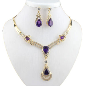 New Fashion women Wedding Bridal  Party gold-color Jewelry  Sets