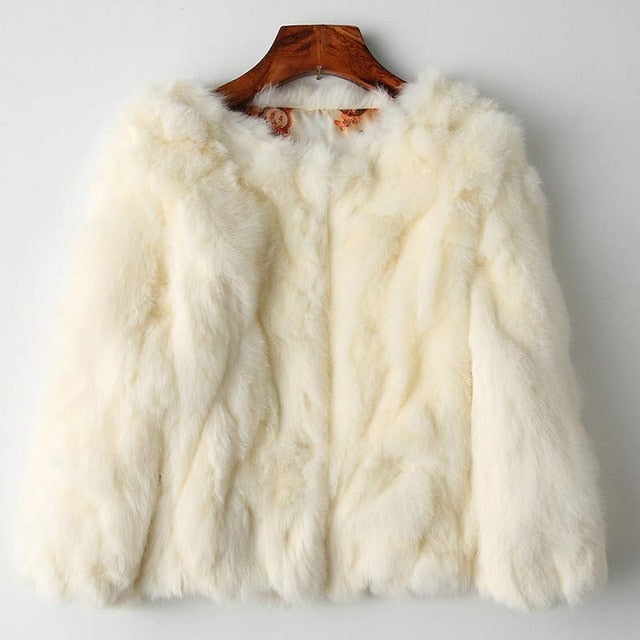 Genuine Full Pelt Fur Jacket Rabbit Fur Natural Wholeskin