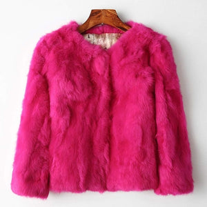 Genuine Full Pelt Fur Jacket Rabbit Fur Natural Wholeskin