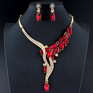 African jewelry wedding jewelry set crystal necklace earrings